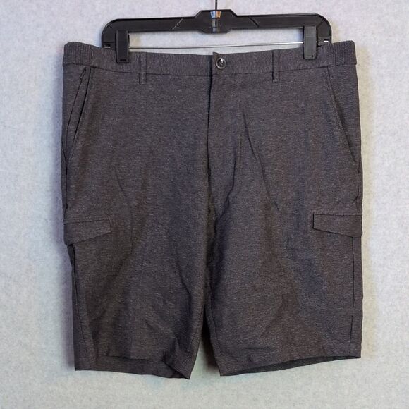 BOSS Hugo Boss Regular Fit Flat Front Dark Gray Shorts Mens 34R - Picture 1 of 6